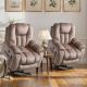 Bestier Set of 2 40.6 in. W Oversize Power Lift Recliner Chair with Massage and Heating - Light Brown
