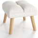 Bestier - Home Footstool Chair, Fabric Vintage Ottoman, Small Footrest for Living Room Bedroom - White