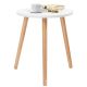 Costway Modern Round Coffee Tea Side Sofa Table Living Room Furniture Home Decor - White and Natural