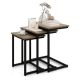 Costway 3 Pcs Nesting Coffee End Table Set Stacking Side Nightstand Living Room - Gray