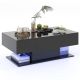 Costway LED Coffee Table with 2 Drawers 20-Color Dimmable LED Lights & Remote Control - Black