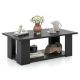 Costway Coffee Table 2-Tier Modern Center Cocktail Table with Storage Shelf for Living Room - Black