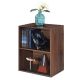 Costway - 2 Tier Open Shelf Night Stand End Table Sofa Side Storage Display Furni - Walnut