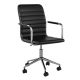 Martha Stewart - Taytum Faux Leather Swivel Home Office Chair with Integrated Armrests-Black/Nickel - Black Faux Leather/Polished Nickel