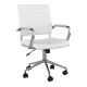 Martha Stewart - Piper Ribbed Faux Leather Swivel Home Office Chair with Armrests-White/Polished Nickel - White Faux Leather/Polished Nickel