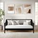 Martha Stewart - Neely Wooden Twin Size Platform Daybed with Spindles and Wood Slat Foundation in Black - Black