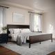 Martha Stewart - Corbin Wooden King Size Platform Bed with Headboard and Footboard in Dark Brown - Dark Brown