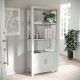 Martha Stewart - Hutton Gray 4 Tier Shaker Style Bookcase with Cabinet and Brushed Nickel Hardware - Gray Frame/Brushed Nickel Hardware