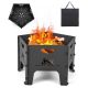 Costway - Fire Pit for Outside 19 Inches Collapsible Portable Plug Fire Pit with Storage Bag - Black