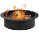 Costway - 36 Inch Round Steel Fire Pit Ring Liner DIY Wood Burning Insert - Black