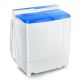 Costway - 13 lb. Portable Compact Mini Twin Tub Washing Machine with Drain Pump Spinner - Blue and White