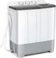 Costway - 13.2 lb. Portable Twin Tub Washing Machine Washer and Spinner 8.8 lb. - Grey and White