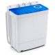 Costway - Portable Washing Machine 17.6 lb. Twin Tub Laundry Washer with Drain Pump Blue - White and Blue