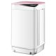 Costway - Full-Automatic Washing Machine 7.7 lb. Washer/Spinner Germicidal UV Light Pink - Pink and White