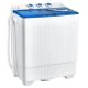 Costway - 26 lb. Portable Semi-Automatic Twin Tub Washing Machine with Drain Pump - Blue and White