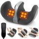 Costway - Foot & Calf Massager Electric Deep Kneading Waist Massager w/ Vibration & Heat - Grey