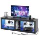 Bestier TV Stand with Power Outlets and Storage, LED Entertainment Center for TVs up to 60inch