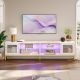 Bestier 80-Inch TV Stand 4-in-1 Gaming Entertainment Center with LED Lights Modern Media Console USBBYCZ-L104420A-WHBE
