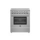 Forno Appliances - Paolo 4.38 cu. ft. Freestanding Electric True Convection Range with Warming Zone - Silver