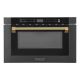 ZLINE - Autograph 24 in. 1.2 cu. ft. Built-in Microwave Drawer and Polished Gold Helix Handle - Black Stainless Steel