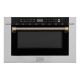 ZLINE - Autograph 24 in. 1.2 cu. ft. Built-in Microwave Drawer and Champagne Bronze Helix Handle - Stainless Steel