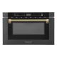 ZLINE - Autograph 24 in. 1.2 cu. ft. Built-in Microwave Drawer and Champagne Bronze Helix Handle - Black Stainless Steel