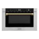 ZLINE - Autograph 24 in. 1.2 cu. ft. Built-in Microwave Drawer and Polished Gold Helix Handle - Stainless Steel