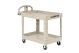 RubberMaid - 2-Shelf Plastic/Poly Mobile Utility Cart with Swivel Wheels, (FG452088BEIG) - Beige