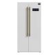 Forno Appliances - Salerno 15.6 Cu. Ft. Freestanding Side-by-Side Refrigerator with Customizable Handles in Antique Brass - White