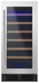 Whirlpool - 34-Bottle Built-In Wine Cooler - Black-on-Stainless Steel