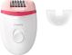 Philips Satinelle Essential Compact Hair Removal Epilator for Women, BRE235/04 - White And Pink