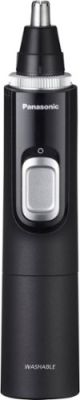 Panasonic - Men's Ear and Nose Hair Trimmer with Vacuum Cleaning System - Wet/Dry - Black/Silver