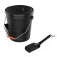 Pure Garden - Ash Bucket With Lid and Shovel - Pellet Stove and Fireplace Tools - Black