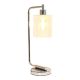 Simple Designs - Bronson Antique Style Industrial Iron Lantern Desk Lamp with Glass Shade - Chrome