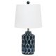 Lalia Home - Moroccan Table Lamp with Fabric White Shade - Blue