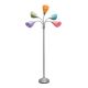 Simple Designs - 5 Light Adjustable Gooseneck Floor Lamp - Silver/Fun Multicolored Shades