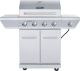 Nexgrill - 4 Burner + Side Burner Stainless Cart Gas Grill - Silver