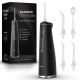 AquaSonic - Elite - Portable Cordless Water Flosser - 4 Modes, 8 Pressure Settings, 4 Tips, 300ml Tank, Rechargable, Travel Bag - black