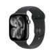Apple Watch Series 11 (GPS+Cellular) 46mm Aluminum Case with Black Sport Band - S/M - Jet Black - (2025)