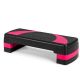 Costway - 31'' Aerobic Exercise Stepper Cardio Trainer W/Riser Adjustable Height 4''- 6''- 8'' - Black/Pink