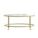 Alamont Home - Astoria Collection Coffee Table - Clear/Brushed Gold
