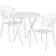 Alamont Home - Oia Outdoor Round Contemporary Metal 3 Piece Patio Set - White