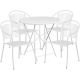 Alamont Home - Oia Outdoor Round Contemporary Metal 5 Piece Patio Set - White