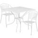 Alamont Home - Oia Outdoor Square Contemporary Metal 3 Piece Patio Set - White ALA-DP46-193991