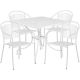 Alamont Home - Oia Outdoor Square Contemporary Metal 5 Piece Patio Set - White ALA-DP46-193997