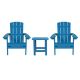 Alamont Home - Charlestown Indoor/Outdoor Adirondack Style Side Table and 2 Chair Set - Blue