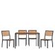 Alamont Home - Lark Outdoor Rectangle Modern 5 Piece Patio Set - Teak