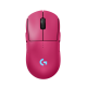 Logitech - PRO 2 LIGHTSPEED Lightweight Wireless HERO 32K DPI Gaming Mouse with 4 Customizable and Switchable Magnetic Side Buttons - Magenta