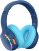 Tronsmart - Active Noise Cancelling Wireless Headphones with 74/85/93dB Safe Volume, LED Lights, 70H Playtime Over-Ear ANC Headsets - Navy Blue
