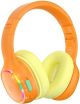 Tronsmart - Active Noise Cancelling Wireless Headphones with 74/85/93dB Safe Volume, LED Lights, 70H Playtime Over-Ear ANC Headsets - Orange